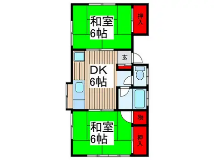 武久コーポ(2DK/2階)の間取り写真