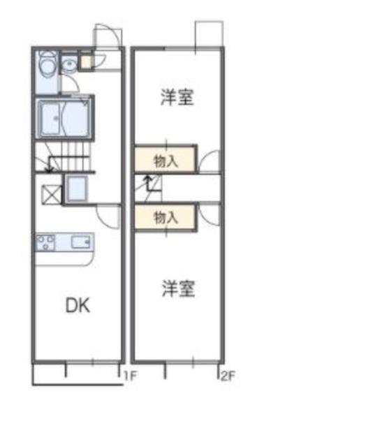 レオパレスセラフI(2DK/1階)の間取り写真
