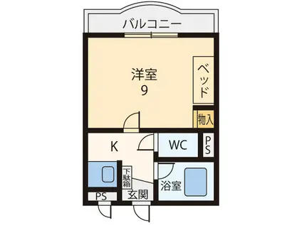 グレースビュー壱番館(1K/2階)の間取り写真