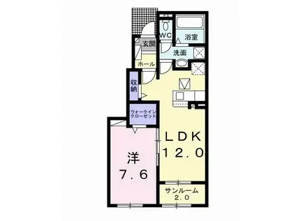 ナチュラル カーサ II(1LDK/1階)の間取り写真