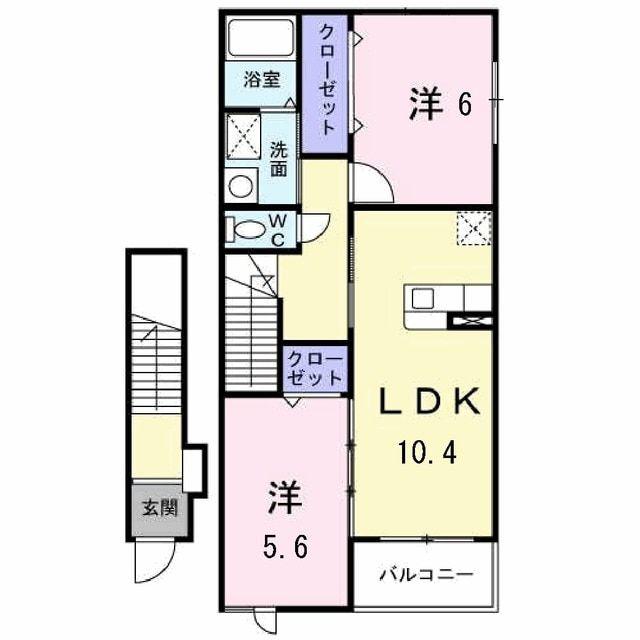 ビバ-チェIII(2LDK/2階)の間取り写真