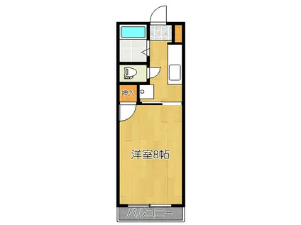 ヴィラ・パサージュ(1K/2階)の間取り写真