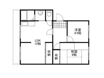 国富コーポ(2LDK/2階)の間取り写真