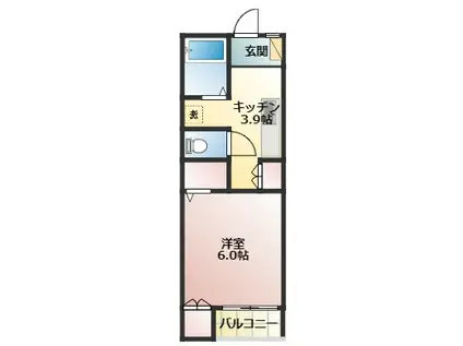 コーポ・フリージア(1K/1階)の間取り写真