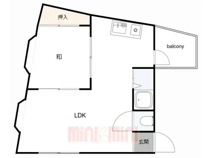 コスモス館(1LDK/3階)の間取り写真