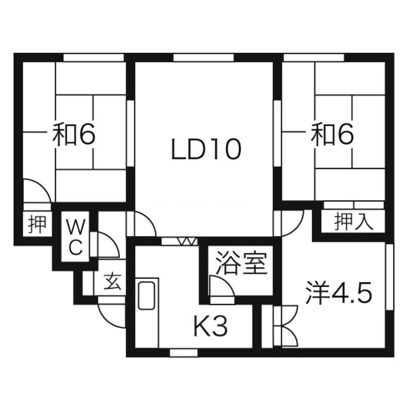 パークマンション2(2LDK/2階)の間取り写真