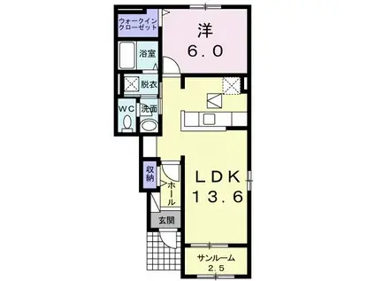 アバンツァート(1LDK/1階)の間取り写真