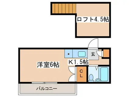 第3コーポロイヤル(1K/2階)の間取り写真