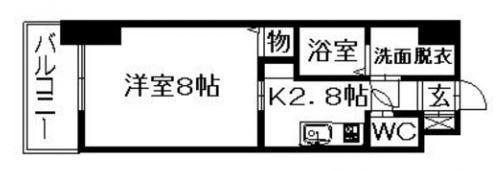 アップル第7マンション(1K/6階)の間取り写真
