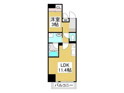 N RESIDENCE 通町(1LDK/4階)の間取り写真