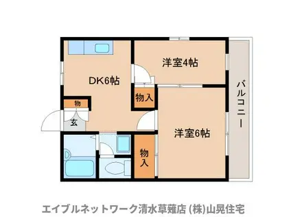 フォーレスト聖(2DK/1階)の間取り写真