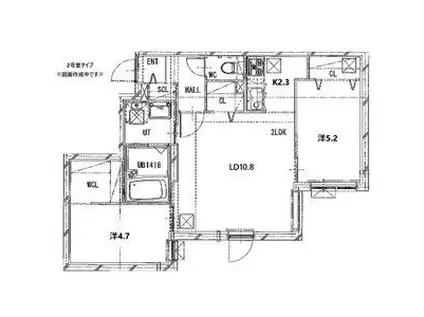 LE CLAIR MINAMIMARUYAMAルクレールミナミマルヤ(2LDK/3階)の間取り写真