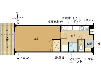 メイプルハイツA(1K/1階)の間取り写真
