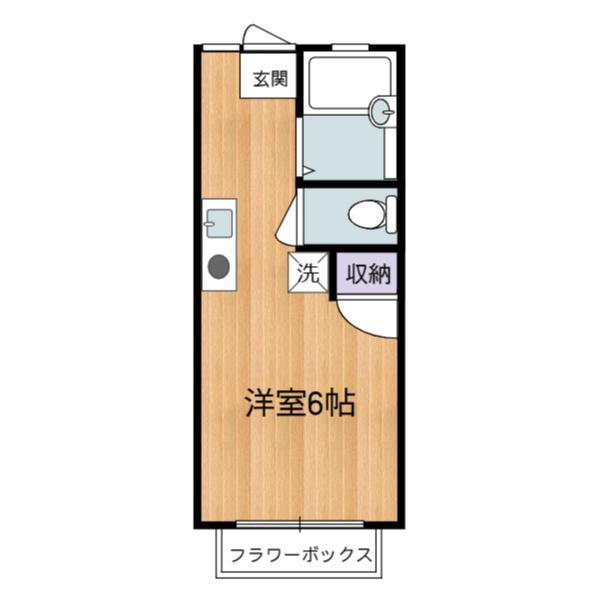 ヴィラファミール(ワンルーム/2階)の間取り写真