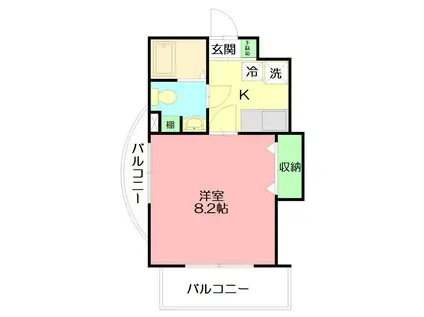 エクセル東海(1K/2階)の間取り写真