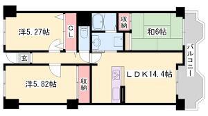 シャトゥ・ブランシェ(3LDK/10階)の間取り写真