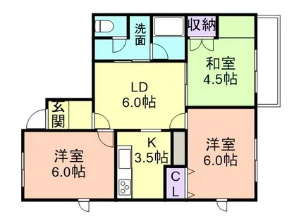 ガーデンコート中之島(3LDK/1階)の間取り写真