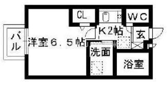 アムール東櫛原(1K/1階)の間取り写真