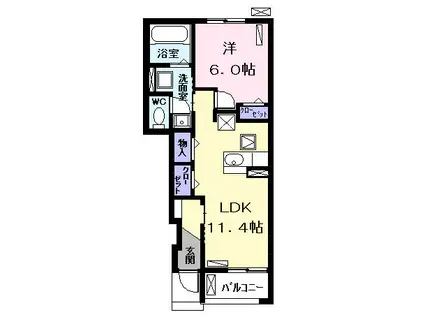 コンフォール(1LDK/1階)の間取り写真