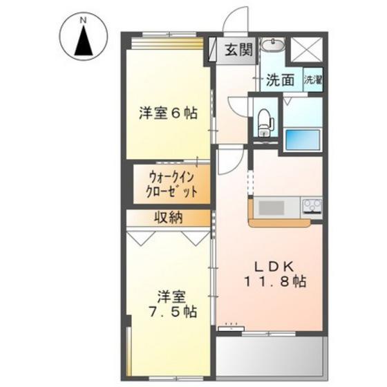 CASA GRANDE(2LDK/3階)の間取り写真