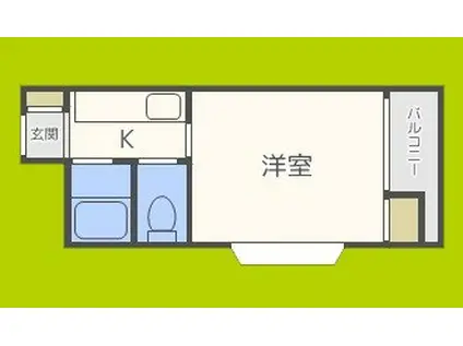 エクトI(1K/2階)の間取り写真