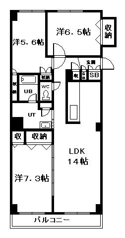 エスぺランサ宮下(3LDK/4階)の間取り写真