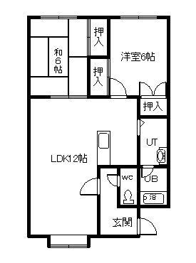 ドルチェB(2LDK/2階)の間取り写真
