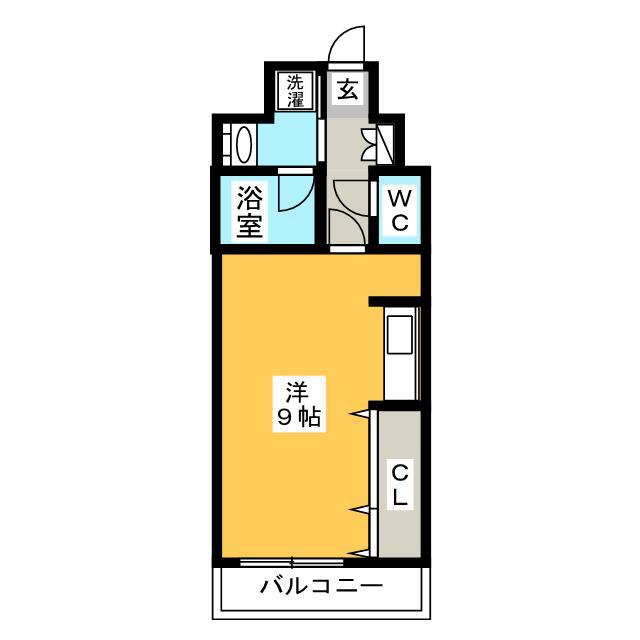 JR鹿児島本線 箱崎駅 徒歩7分 9階建 築18年(ワンルーム/3階)の間取り写真