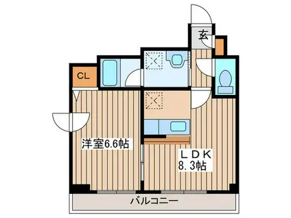 AMBIENTE619(1LDK/5階)の間取り写真