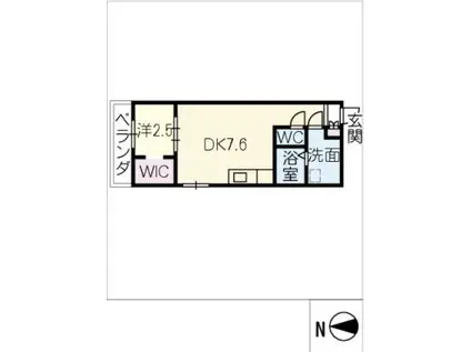 AMIRL PREMIER HEIAN-DORI(1DK/5階)の間取り写真