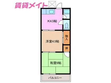 DAYTONA(2K/1階)の間取り写真