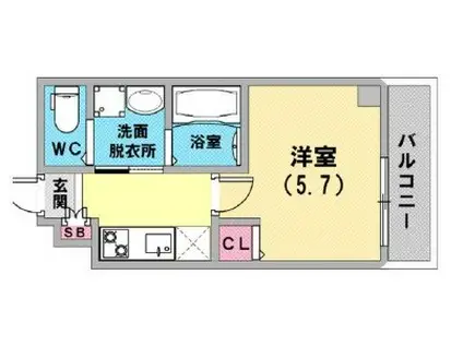 レガーロ雲井(1K/2階)の間取り写真