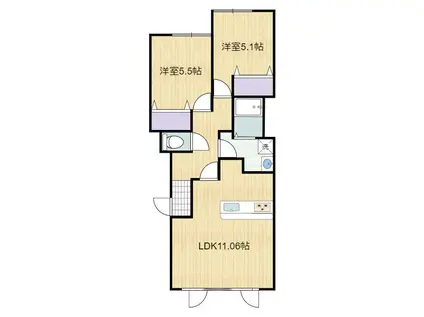 アン・ソレイユ(2LDK/2階)の間取り写真