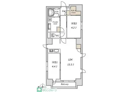 LIVEFLAT錦糸町(2LDK/7階)の間取り写真