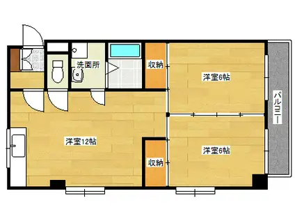伊藤マンション(2LDK/2階)の間取り写真