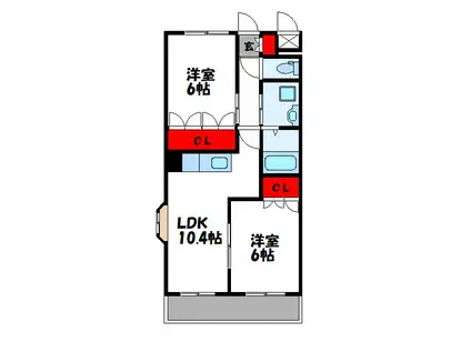 ロイヤルハイツ(2LDK/2階)の間取り写真