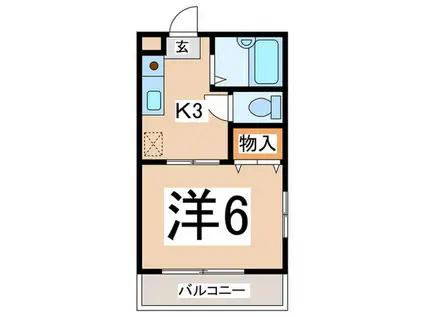 コーポK(1K/2階)の間取り写真