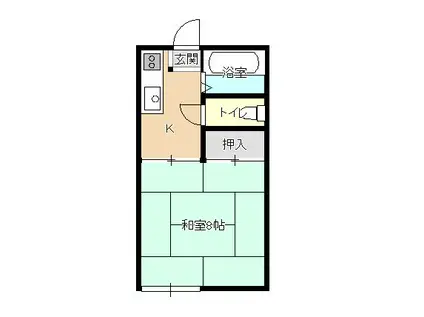 ドミール高村B(1K/2階)の間取り写真