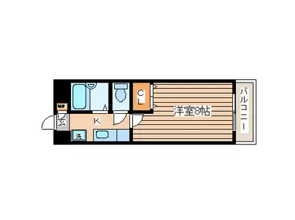 LA・パラドール(1K/2階)の間取り写真