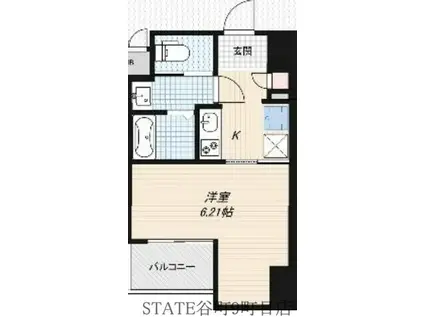 ARTIZA森ノ宮D.C(1K/7階)の間取り写真