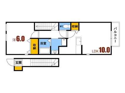フィオーレ プレッソ(1LDK/2階)の間取り写真