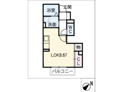 JOY LAND B(ワンルーム/1階)の間取り写真