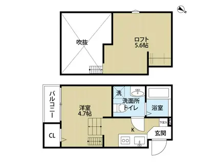CONNE(ワンルーム/1階)の間取り写真
