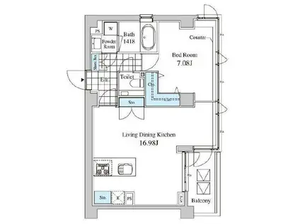 CASA ALBORE カーサ アルボーレ(1LDK/5階)の間取り写真