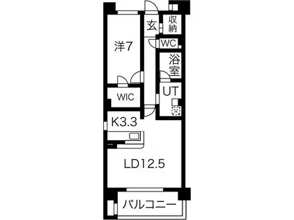 ザ・ブロードスクエア(1LDK/1階)の間取り写真
