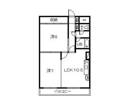 ポポラーレ緑道(2LDK/3階)の間取り写真