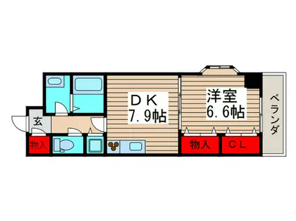 ISIIビル(1DK/7階)の間取り写真