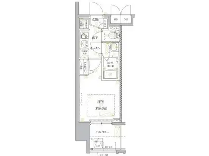 CRACIA SHIBAURA(1K/2階)の間取り写真