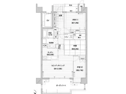 アイランドシティ照葉テラスマリナコート3番館(3LDK/6階)の間取り写真