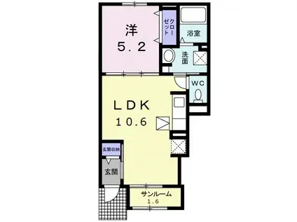 メゾン・リュミエールII(1LDK/1階)の間取り写真